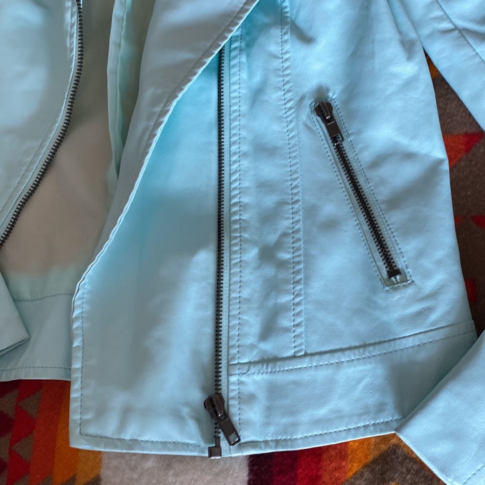 Forever 21 Leather Turquoise/ Teal Jacket - Picture 3 of 6